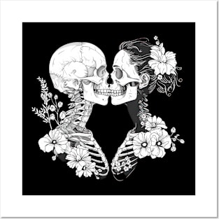 Life in Death: Blooming Skulls Illustration Posters and Art